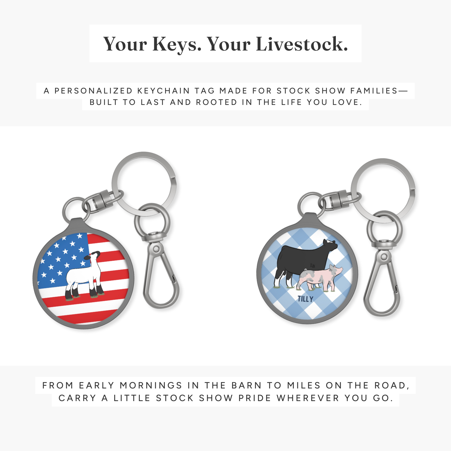 Personalized Livestock Acrylic Keychain