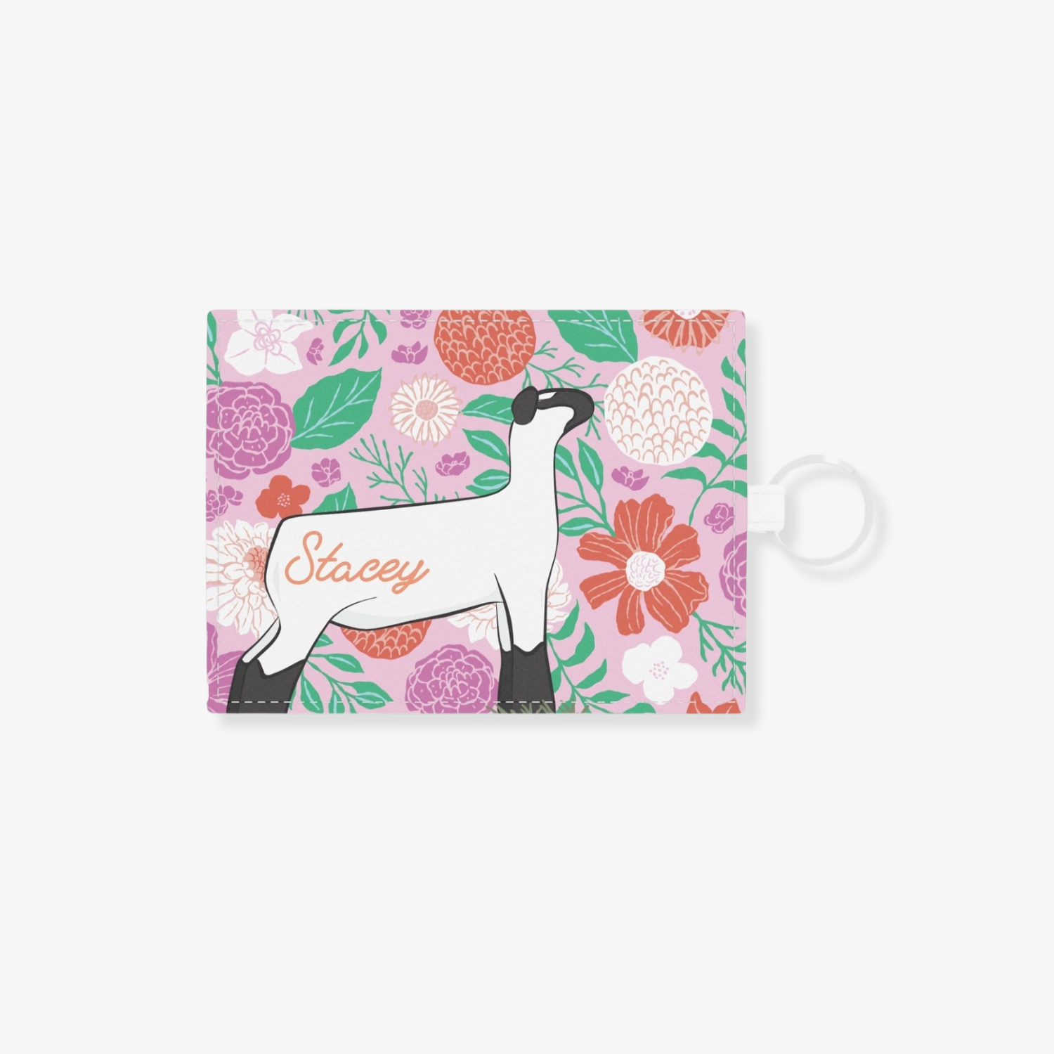 Personalized Livestock Card Holder Key Chain