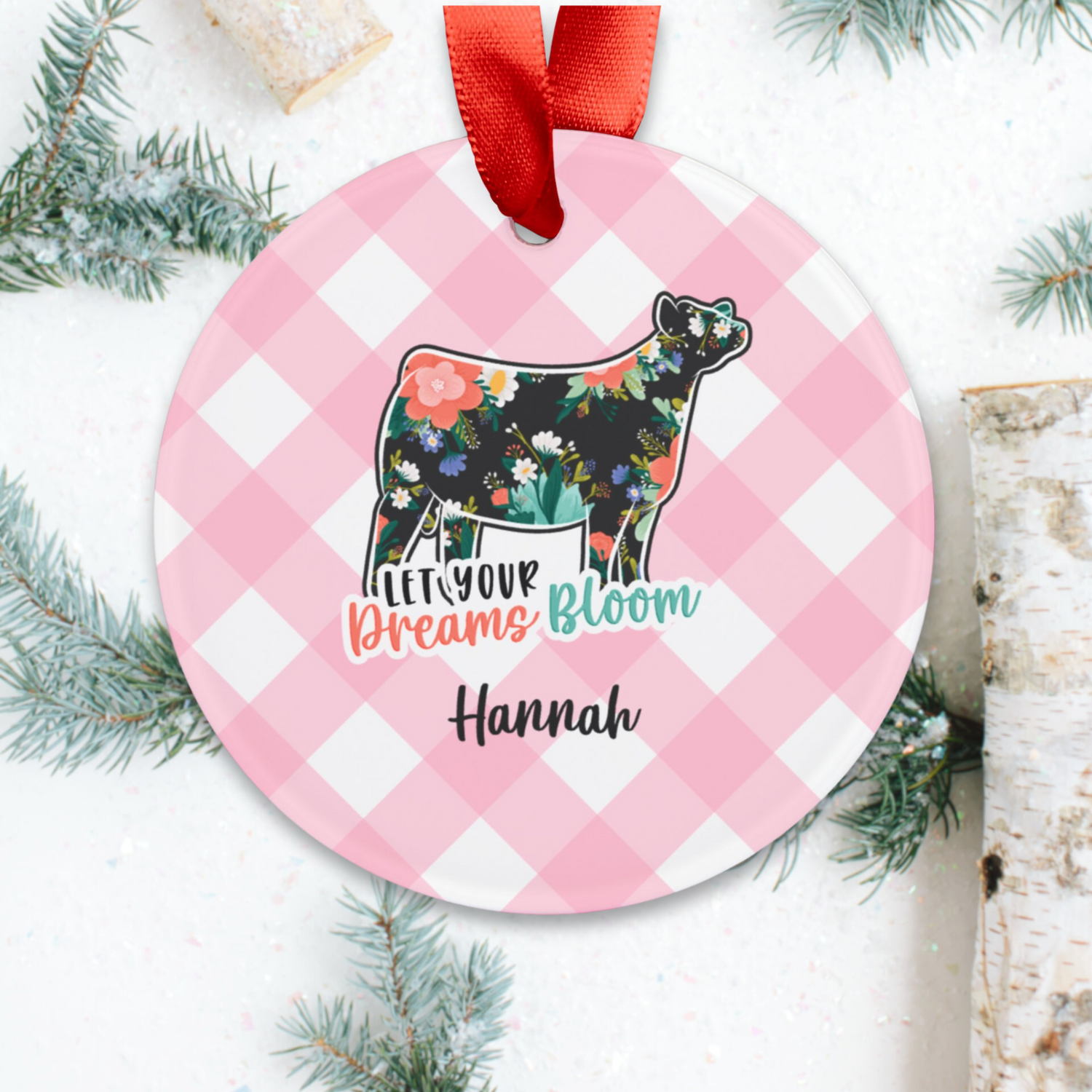 Personalized Livestock Christmas Ornament | Custom Stock Show Keepsake