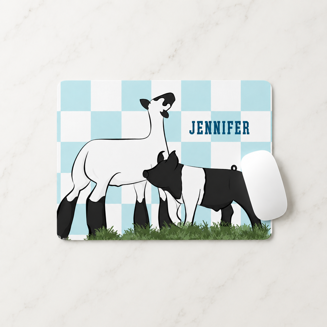 Personalized Livestock Desk Mat for Keyboard & Mouse