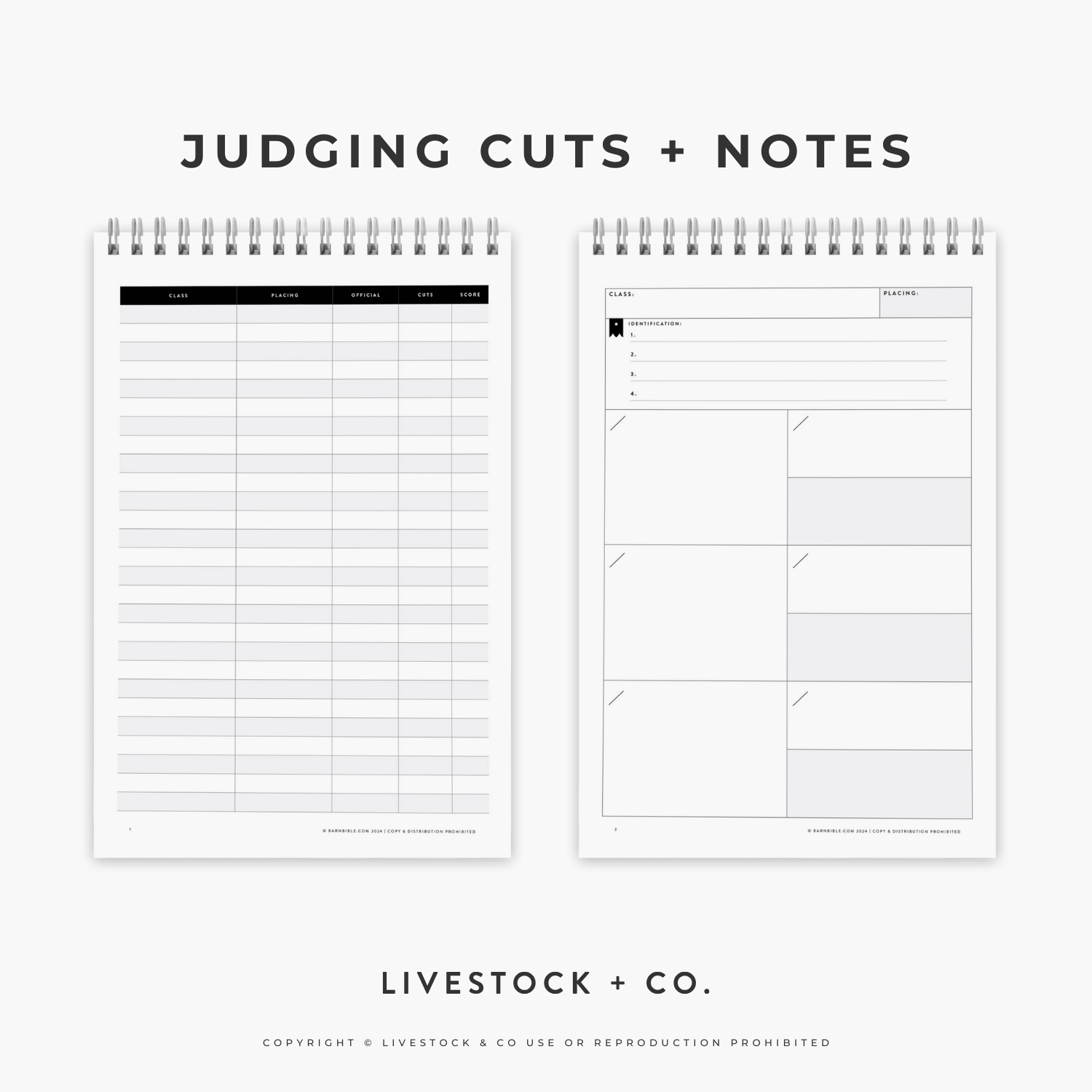 Personalized Livestock Judging Notebook | 6" × 9" Steno