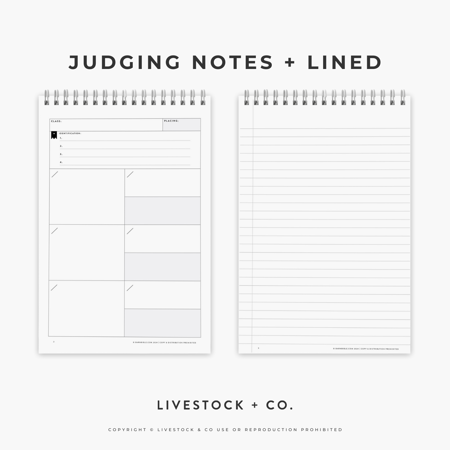 Personalized Livestock Judging Notebook | 6" × 9" Steno