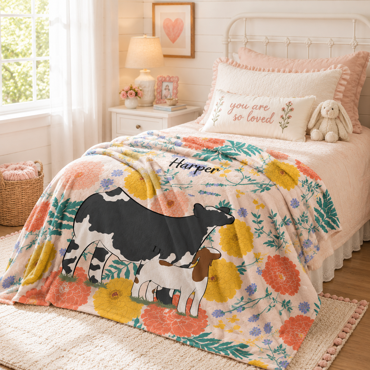 Personalized Livestock Minky Fleece Blanket | 3 Sizes