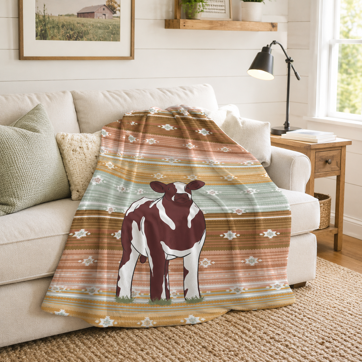 Personalized Livestock Minky Fleece Blanket | 3 Sizes
