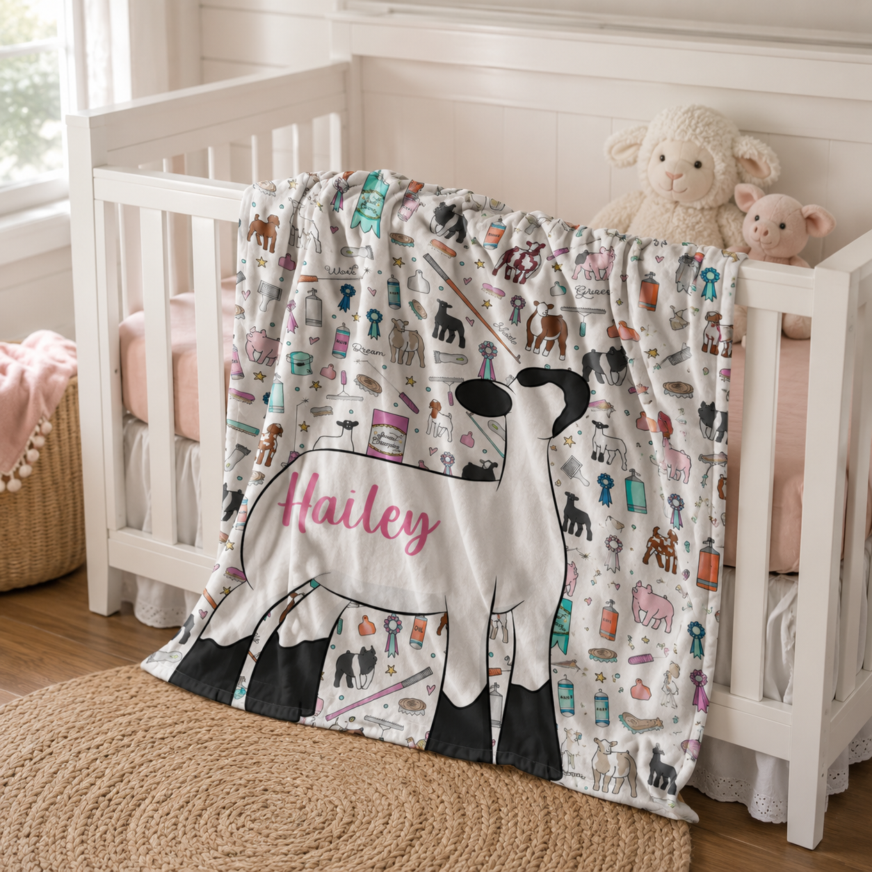 Personalized Livestock Minky Fleece Blanket | 3 Sizes