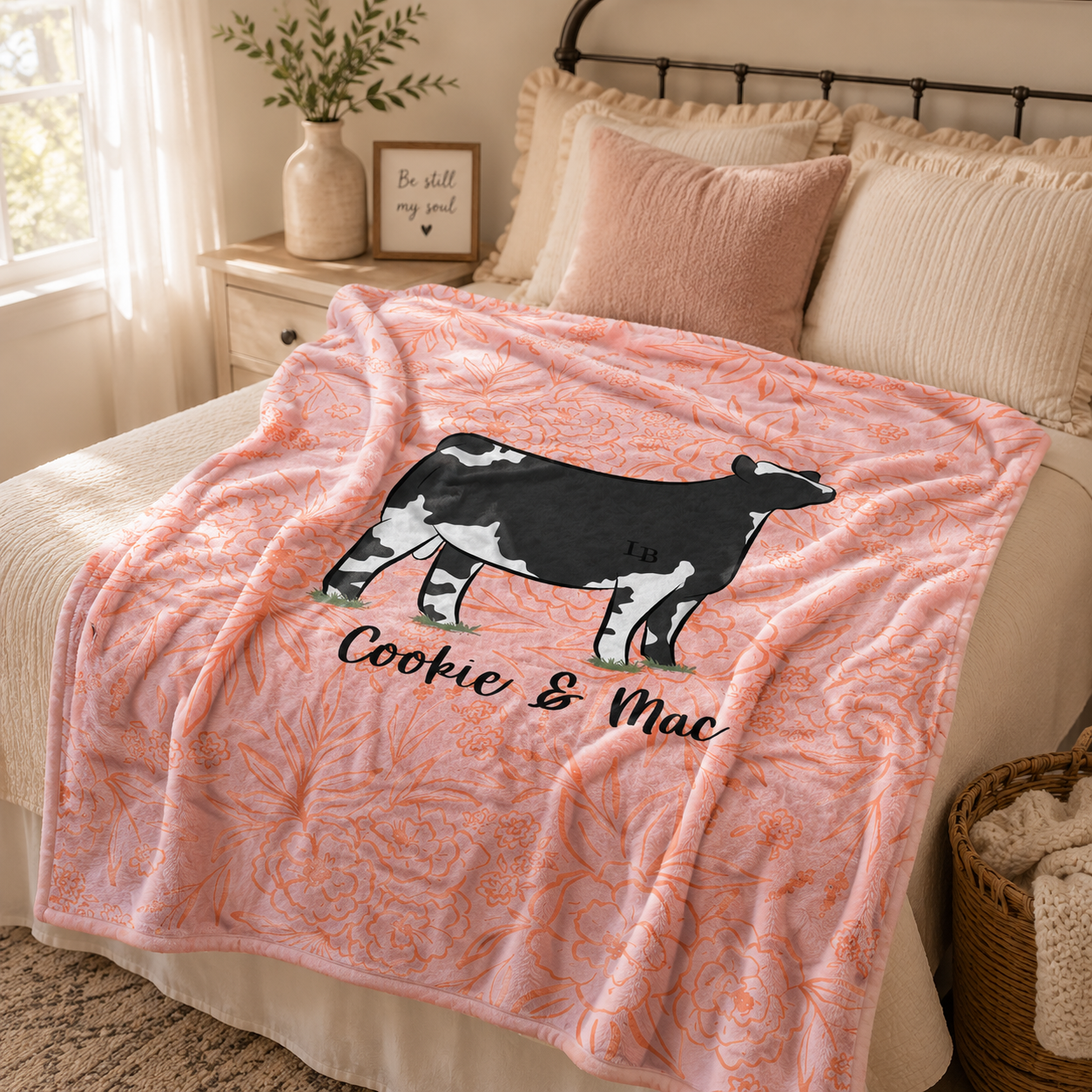 Personalized Livestock Minky Fleece Blanket | 3 Sizes