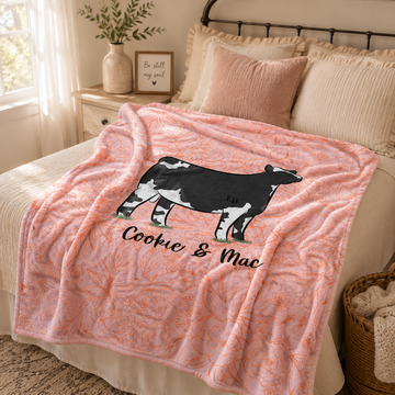 Personalized Livestock Minky Fleece Blanket | 3 Sizes