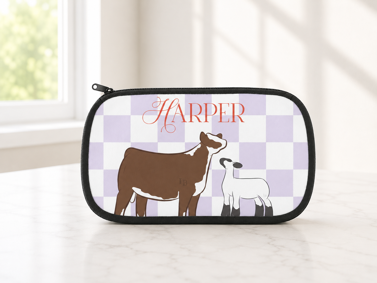 Personalized Livestock Neoprene Accessory Bag | 10" × 6"