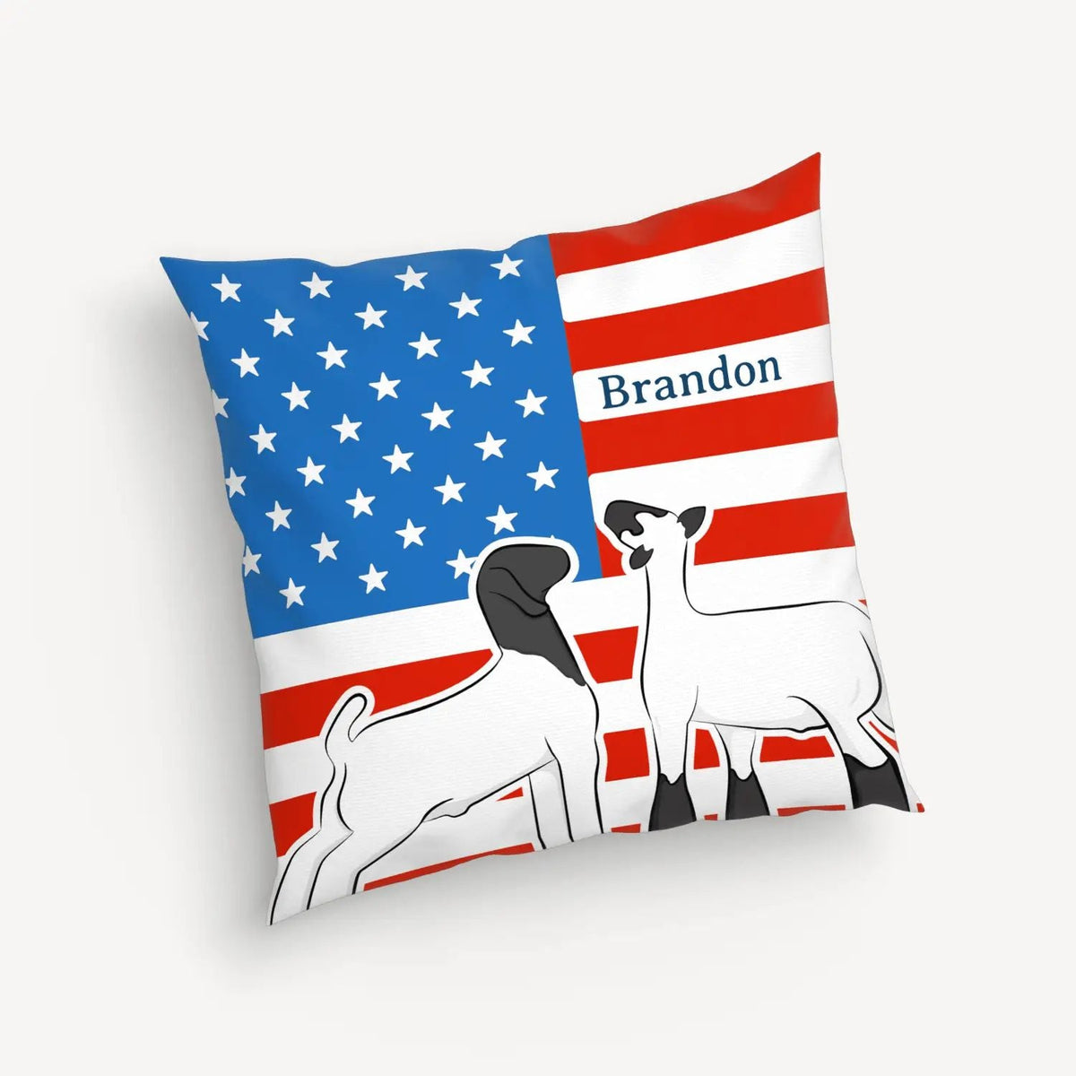 Personalized Livestock Throw Pillow Cover