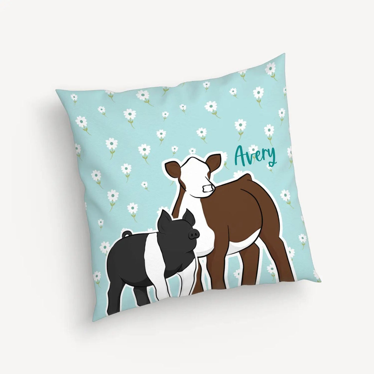Personalized Livestock Throw Pillow Cover