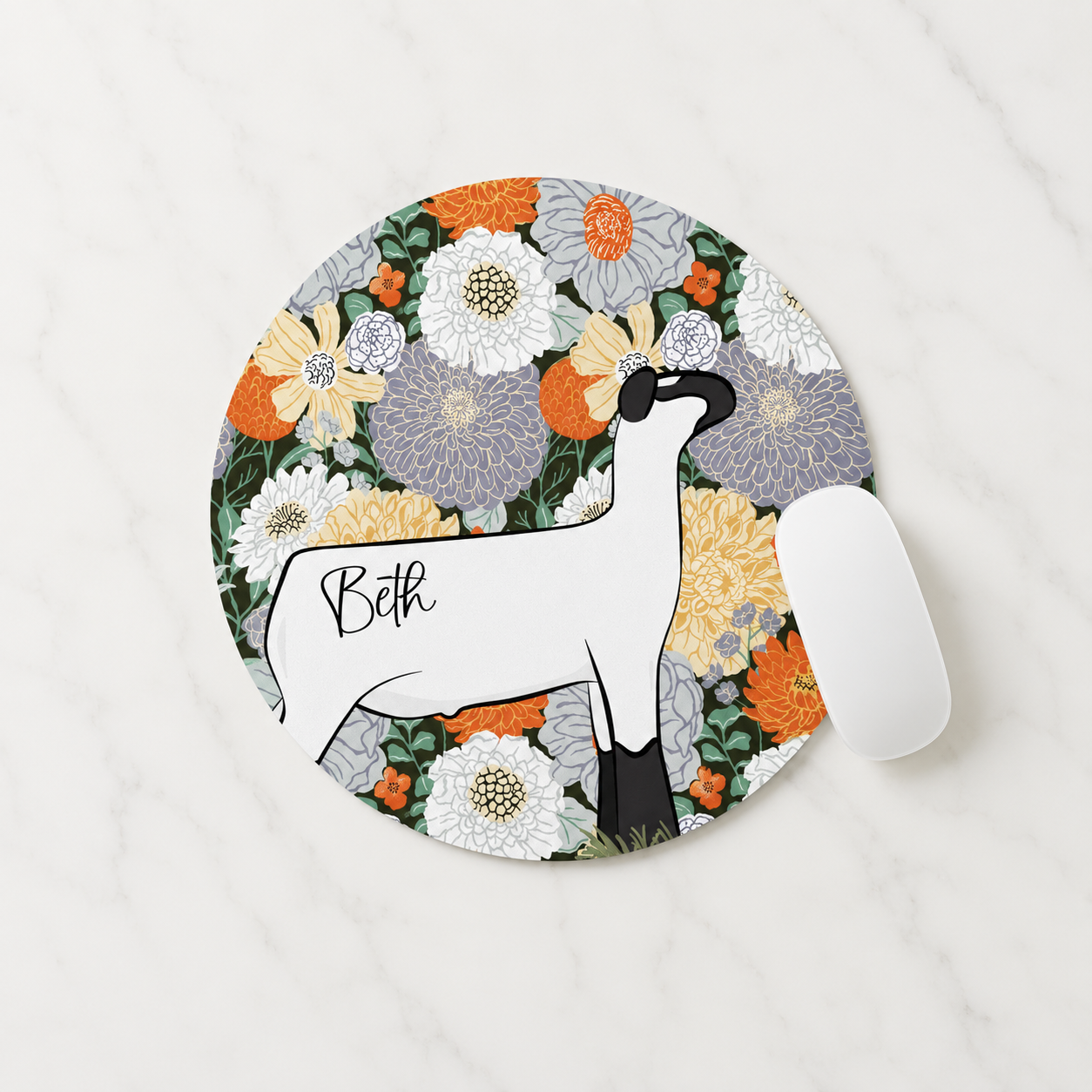 Personalized Round Livestock Mouse Pad | 7.75"