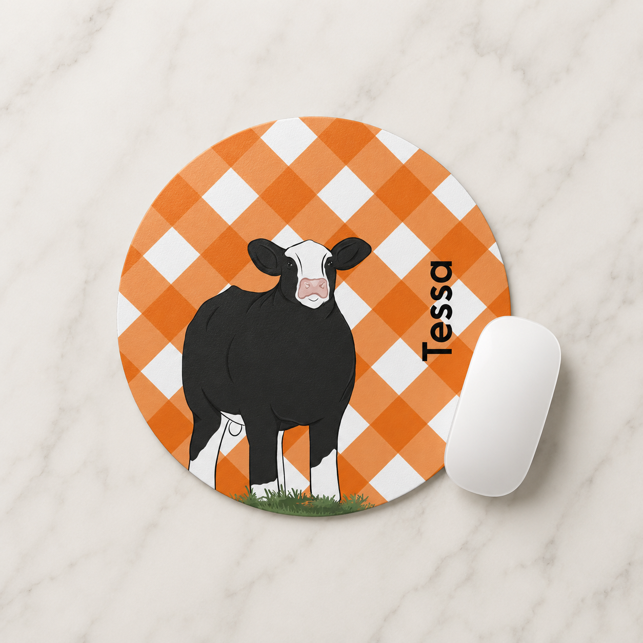 Personalized Round Livestock Mouse Pad | 7.75"