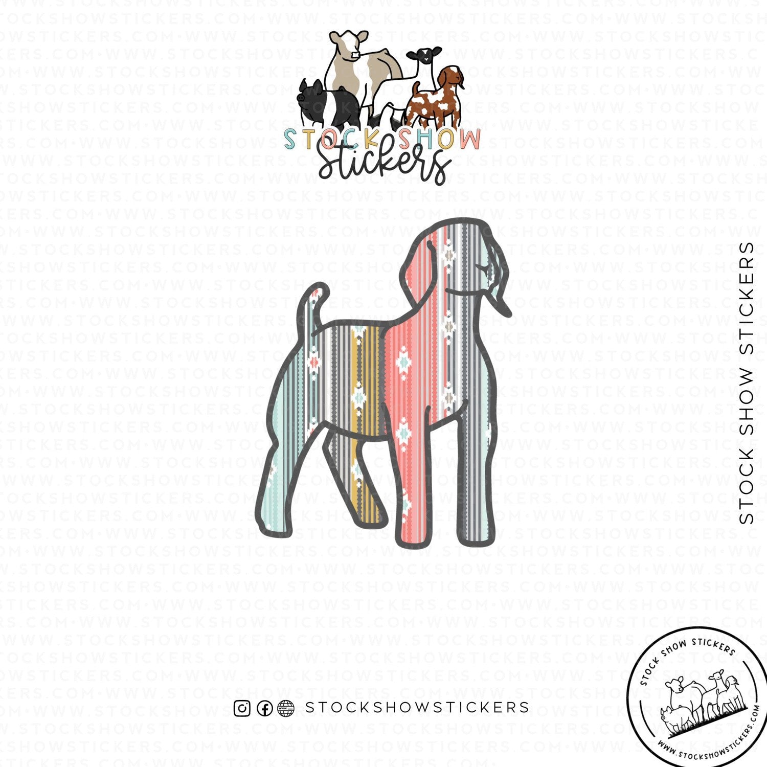 Serape Stock Show Livestock Sticker