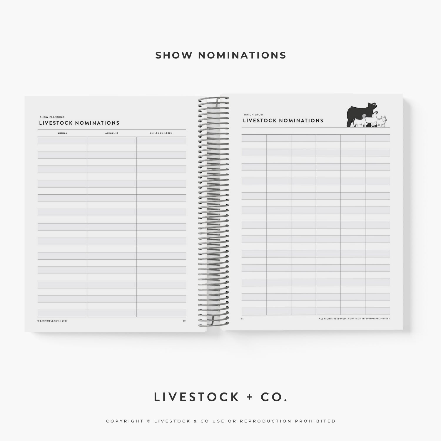 Personalized Barn Bible™ Stock Show Planner