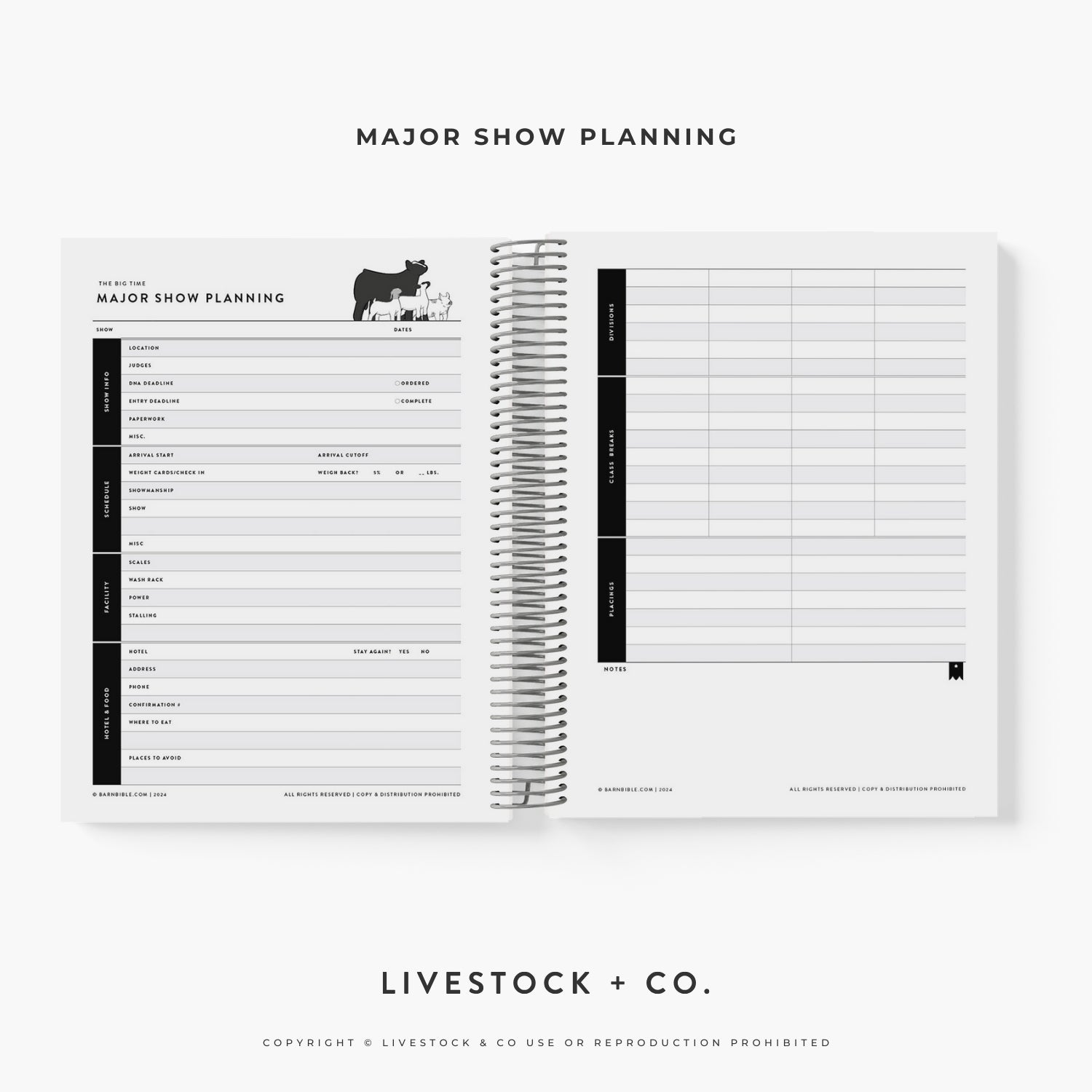 Personalized Barn Bible™ Stock Show Planner