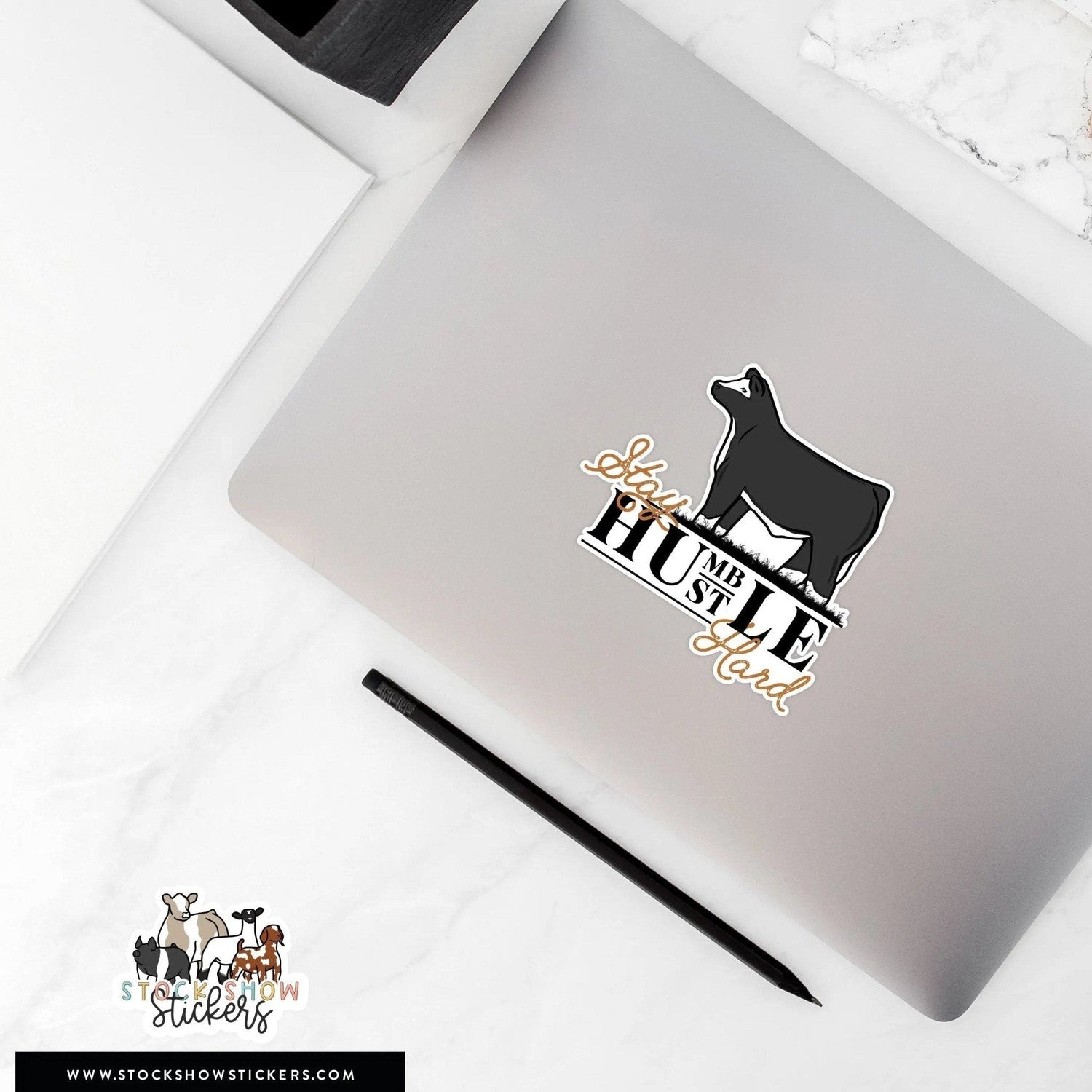 Stay Humble Hustle Hard Stock Show Livestock Sticker