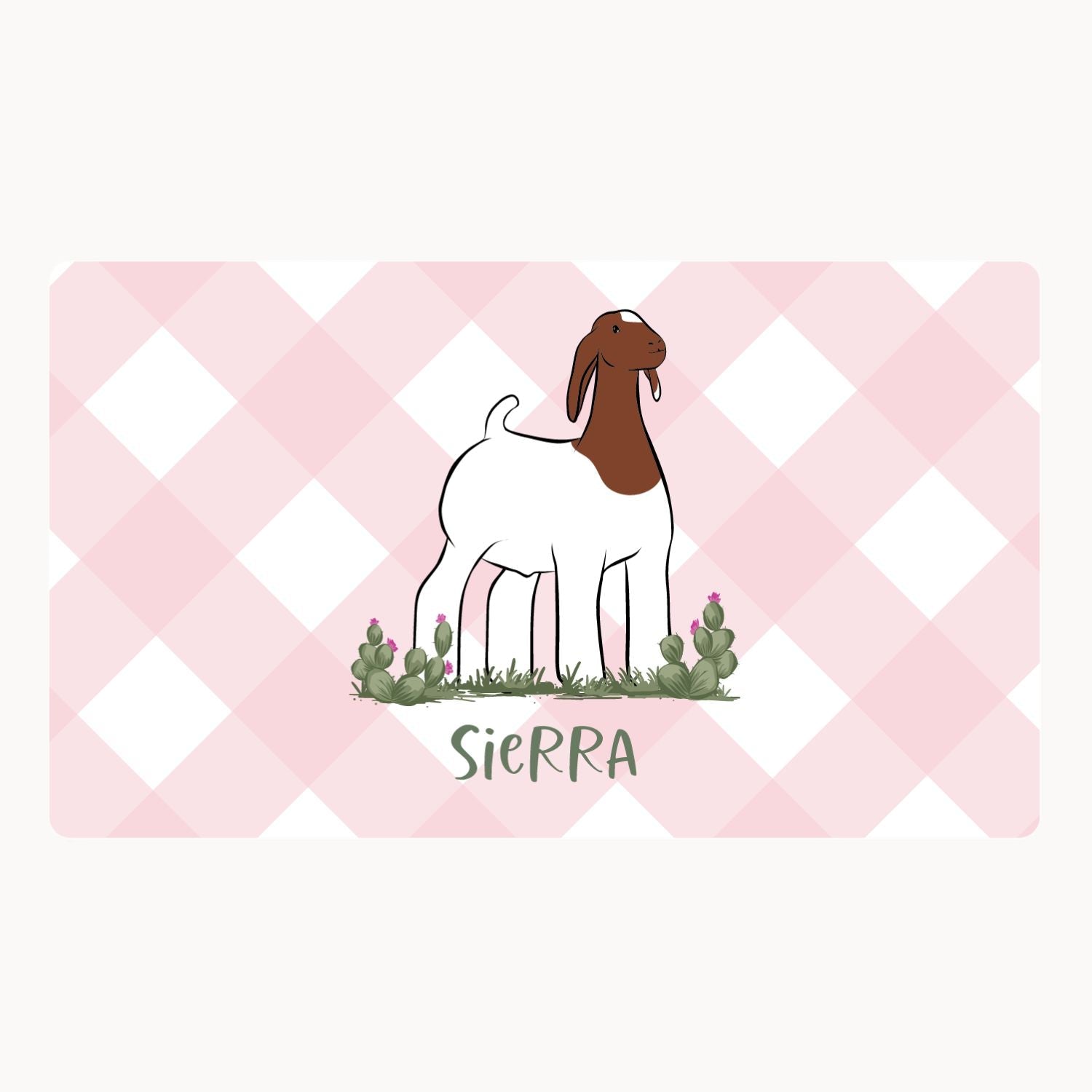 Custom Made Desk Mouse & Keyboard Mat - Gingham Stock Show Livestock - Livestock &amp; Co. Boutique