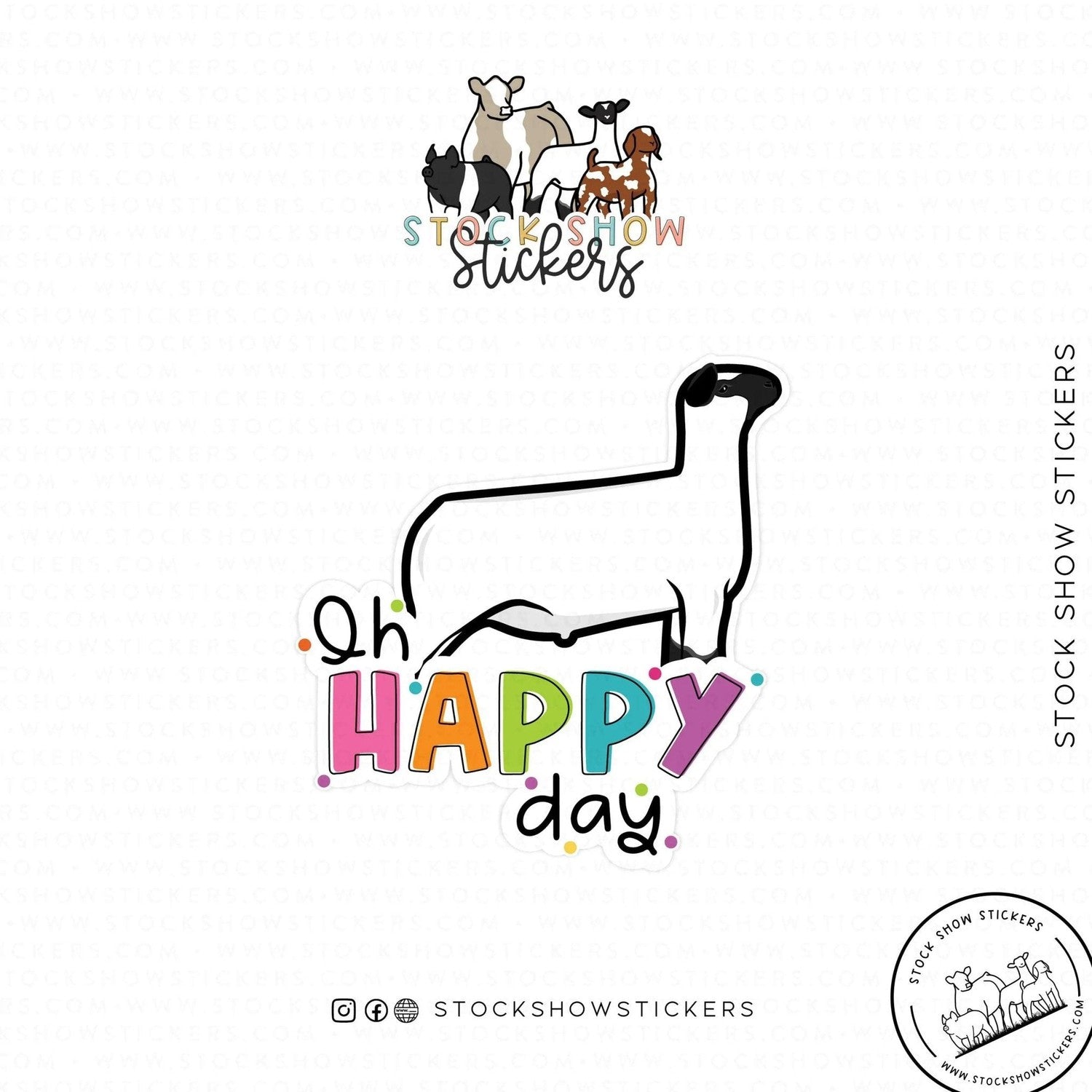 Custom Made Oh Happy Day Livestock Stickers Stock Show Livestock - Livestock &amp; Co. Boutique