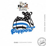 Custom Made Thin Blue Line Support Livestock Stickers Stock Show Livestock - Livestock &amp; Co. Boutique
