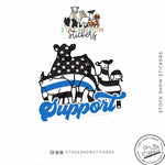 Custom Made Thin Blue Line Support Livestock Stickers Stock Show Livestock - Livestock &amp; Co. Boutique