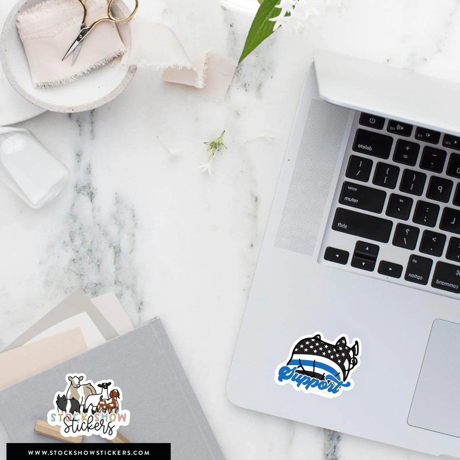 Custom Made Thin Blue Line Support Livestock Stickers Stock Show Livestock - Livestock &amp; Co. Boutique
