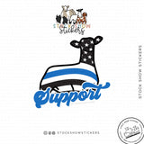 Custom Made Thin Blue Line Support Livestock Stickers Stock Show Livestock - Livestock &amp; Co. Boutique