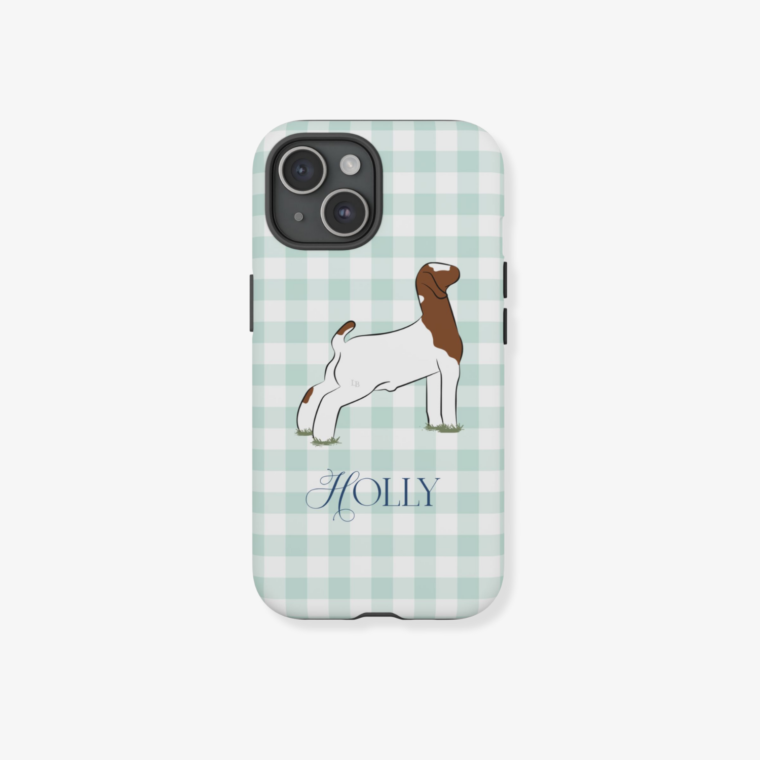 Personalized Livestock Phone Case - Gingham Designs