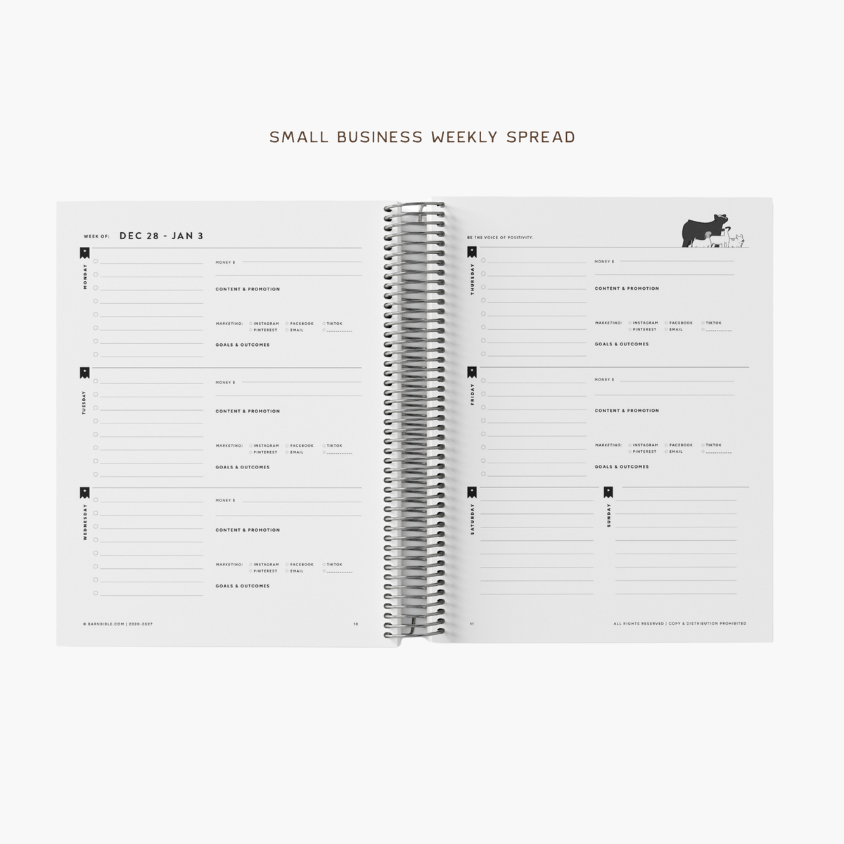 Personalized Small Business Daily Planner for Livestock Families | Barn Bible™