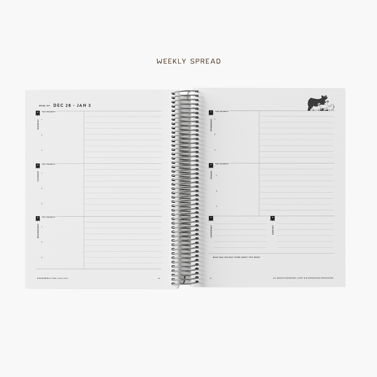 Personalized Weekly Planner for Livestock Families | Barn Bible™